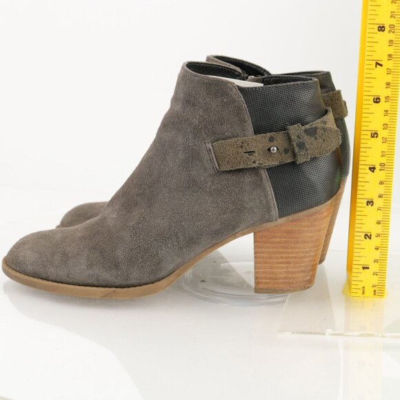 Dolce Vita Womens Sierra Boot Size 10 Gray Suede Block Heel Bootie Boho Chic - Picture 6 of 12